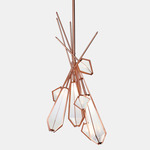 Harlow Dried Flowers Chandelier - Satin Copper / Alabaster White Glass