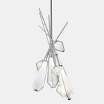 Harlow Dried Flowers Chandelier - Satin Nickel / Alabaster White Glass