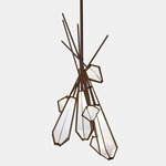 Harlow Dried Flowers Chandelier - Satin Bronze / Alabaster White Glass