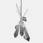 Harlow Dried Flowers Chandelier - Satin Nickel / Smoked Gray Glass