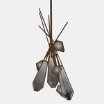 Harlow Dried Flowers Chandelier - Satin Bronze / Smoked Gray Glass