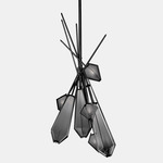 Harlow Dried Flowers Chandelier - Blackened Steel / Smoked Gray Glass