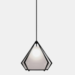 Harlow Pendant - Blackened Steel / Alabaster White Glass