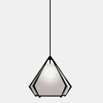 Harlow Pendant - Blackened Steel / Alabaster White Glass