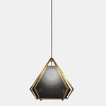 Harlow Pendant - Satin Brass / Smoked Gray Glass