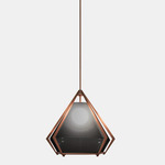 Harlow Pendant - Satin Copper / Smoked Gray Glass