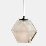 Welles Pendant - Blackened Steel / Alabaster White Glass