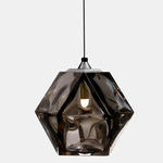 Welles Pendant - Satin Nickel / Smoked Gray Glass