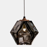 Welles Pendant - Satin Bronze / Smoked Gray Glass