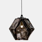 Welles Pendant - Blackened Steel / Smoked Gray Glass