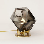 Welles Desk Lamp - Satin Brass / Smoked Gray Glass