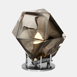 Welles Desk Lamp - Satin Nickel / Smoked Gray Glass