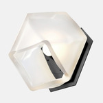Welles Flush Wall Sconce - Blackened Steel / Alabaster White Glass