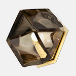 Welles Flush Wall Sconce - Satin Brass / Smoked Gray Glass