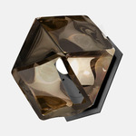 Welles Flush Wall Sconce - Blackened Steel / Smoked Gray Glass
