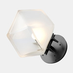 Welles Glass Single Wall Sconce - Blackened Steel / Alabaster White Glass