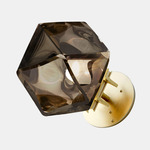 Welles Glass Single Wall Sconce - Satin Brass / Smoked Gray Glass