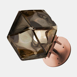 Welles Glass Single Wall Sconce - Satin Copper / Smoked Gray Glass