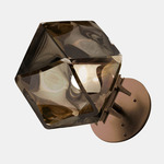 Welles Glass Single Wall Sconce - Satin Bronze / Smoked Gray Glass
