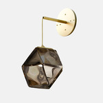 Welles Hanging Wall Sconce - Satin Brass / Smoked Gray Glass