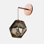 Welles Hanging Wall Sconce - Satin Copper / Smoked Gray Glass