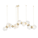 Welles Linear Chandelier - Satin Brass / Alabaster White Glass