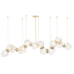 Welles Linear Chandelier - Satin Brass / Alabaster White Glass