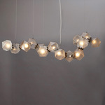 Welles Linear Chandelier - Satin Nickel / Alabaster White Glass