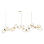 Welles Linear Chandelier - Satin Brass / Alabaster White Glass