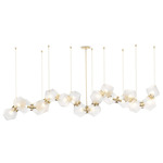 Welles Linear Chandelier - Satin Brass / Alabaster White Glass