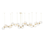 Welles Linear Chandelier - Satin Brass / Alabaster White Glass