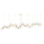 Welles Linear Chandelier - Satin Brass / Alabaster White Glass