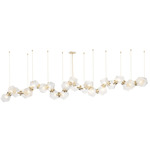 Welles Linear Chandelier - Satin Brass / Alabaster White Glass