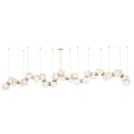 Welles Linear Chandelier - Satin Brass / Alabaster White Glass