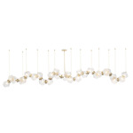 Welles Linear Chandelier - Satin Brass / Alabaster White Glass