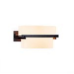 Kakomi Wide Wall Sconce - Dark Smoke / Opal