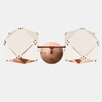 Welles Steel Double Wall Sconce - White Steel & Satin Copper