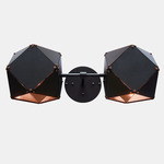 Welles Steel Double Wall Sconce - Blackened Steel & Satin Copper