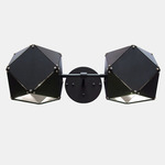 Welles Steel Double Wall Sconce - Blackened Steel & Satin Nickel