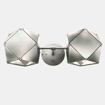 Welles Steel Double Wall Sconce - Satin Nickel