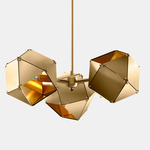 Welles Spoke 3 Light Pendant - Satin Brass