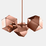 Welles Spoke 3 Light Pendant - Satin Copper