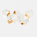 Welles Central Chandelier - White Steel & Satin Brass