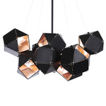 Welles Central Chandelier - Blackened Steel & Satin Copper