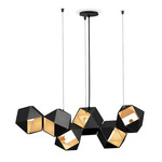 Welles Steel Linear Chandelier - Blackened Steel & Satin Brass