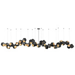 Welles Steel Linear Chandelier - Blackened Steel & Satin Brass