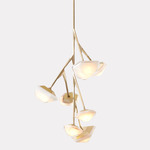 Myriad Vertical Chandelier - Satin Brass / Alabaster White Glass