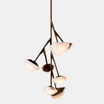 Myriad Vertical Chandelier - Satin Bronze / Alabaster White Glass