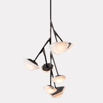 Myriad Vertical Chandelier - Blackened Steel / Alabaster White Glass