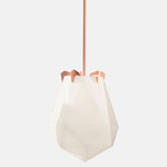 Briolette Pendant - Satin Copper / Alabaster White Glass